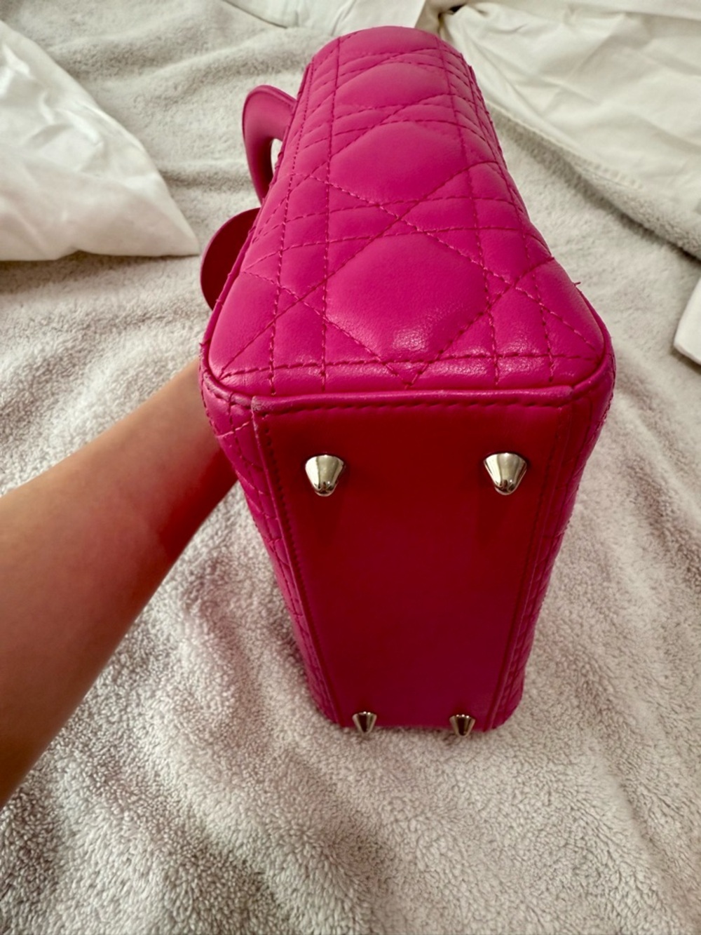Lady Dior Cannage Bag – Hot Pink Lambskin, Silver Hardware - Picture 8 of 15